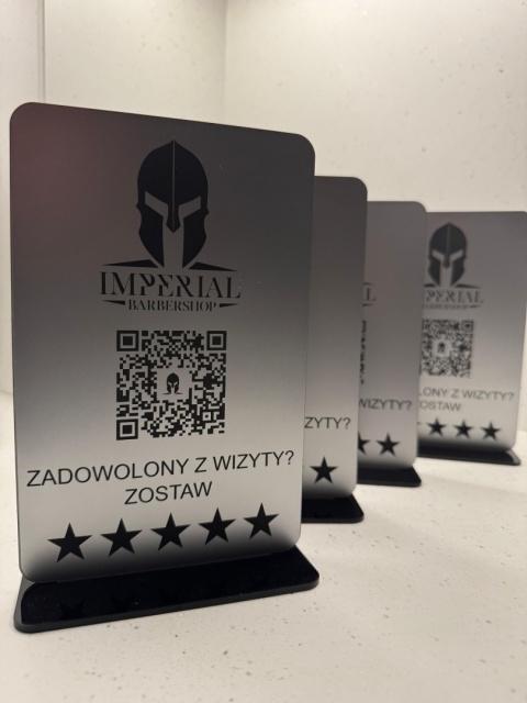 Prezenter stand stojak na recepcję z logiem i kodem QR - Podziel się opinią | KONFIGURATOR Prezenter stand stojak na recepcję z logiem i kodem QR - Podziel się opinią | KONFIGURATOR