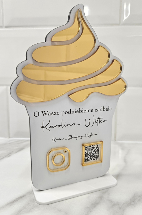 Prezenter stand stojak z kodem QR - Babeczka | KONFIGURATOR Prezenter stand stojak z kodem QR - Babeczka | KONFIGURATOR