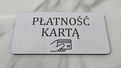 Tabliczka grawerowana "Płatność kartą" z piktogramem | KONFIGURATOR Tabliczka grawerowana "Płatność kartą" z piktogramem | KONFIGURATOR