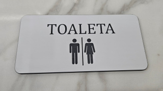 Tabliczka grawerowana "Toaleta" z piktogramem | KONFIGURATOR