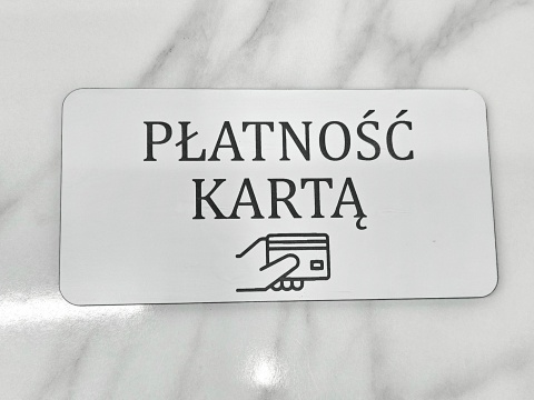 Tabliczka grawerowana "Płatność kartą" z piktogramem | KONFIGURATOR Tabliczka grawerowana "Płatność kartą" z piktogramem | KONFIGURATOR