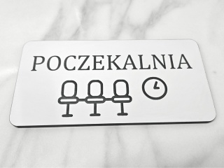 Tabliczka grawerowana "Poczekalnia" z piktogramem | KONFIGURATOR
