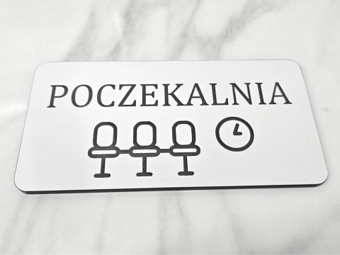 Tabliczka grawerowana "Poczekalnia" z piktogramem | KONFIGURATOR Tabliczka grawerowana "Poczekalnia" z piktogramem | KONFIGURATOR