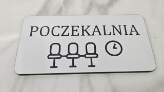 Tabliczka grawerowana "Poczekalnia" z piktogramem | KONFIGURATOR