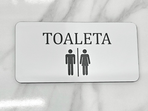 Tabliczka grawerowana "Toaleta" z piktogramem | KONFIGURATOR