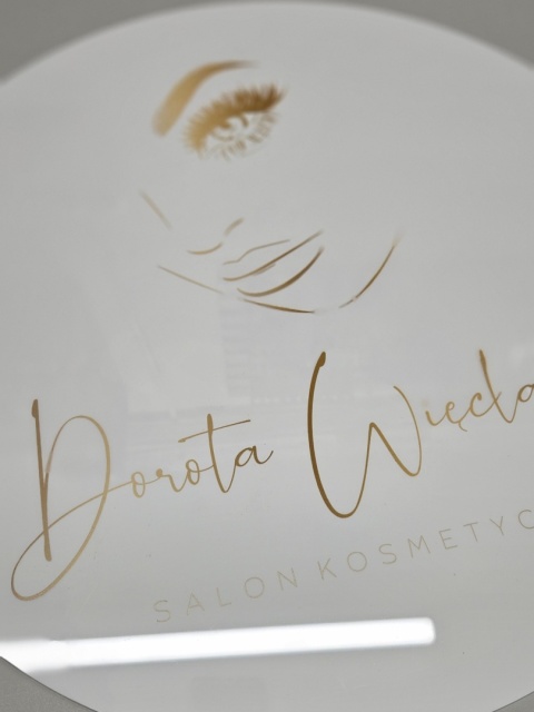 Okrągły szyld tablica z logo z plexi na ścianę | KONFIGURATOR