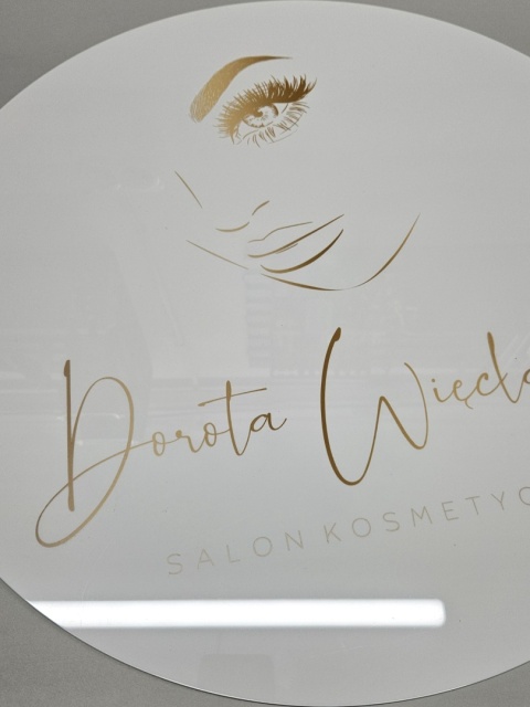 Okrągły szyld tablica z logo z plexi na ścianę | KONFIGURATOR