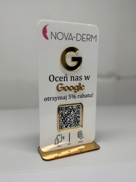 Prezenter / stand / stojak z 1 lub 2 kodami QR - Zamówienie indywidualne - pakiet 3 szt.