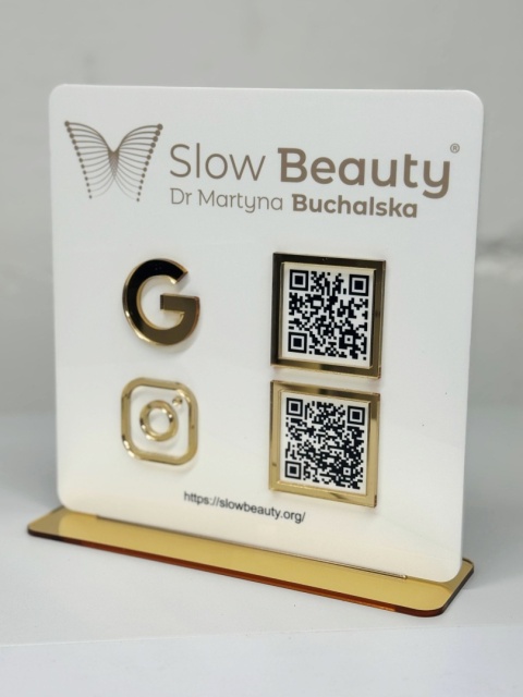 Prezenter / stand / stojak z 1 lub 2 kodami QR - Zamówienie indywidualne - pakiet 3 szt.