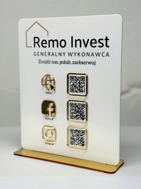 Prezenter / stand / stojak z 3 lub 4 kodami QR - Zamówienie indywidualne - pakiet 4 szt.