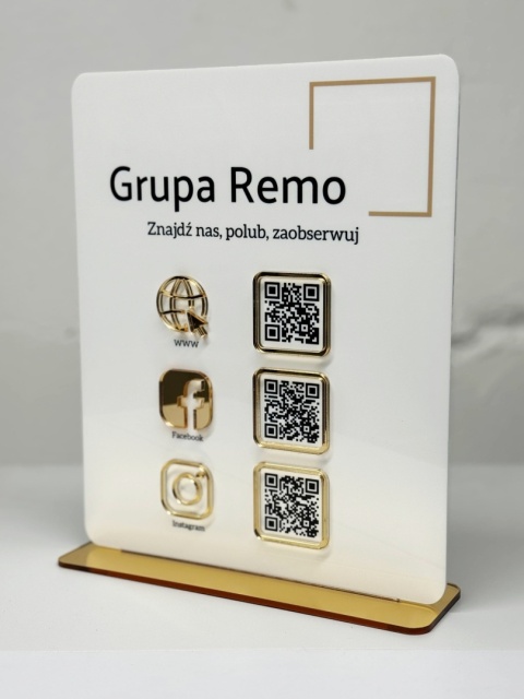 Prezenter / stand / stojak z 3 lub 4 kodami QR - Zamówienie indywidualne - pakiet 4 szt.