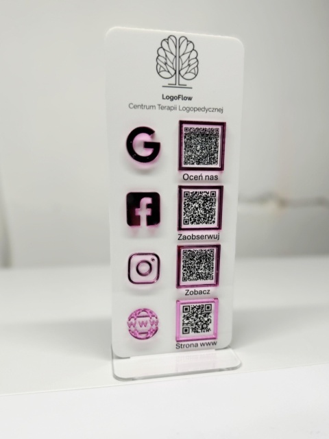 Prezenter / stand / stojak z 3 lub 4 kodami QR - Zamówienie indywidualne - pakiet 4 szt.