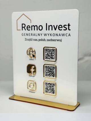 Prezenter / stand / stojak z 3 lub 4 kodami QR - Zamówienie indywidualne