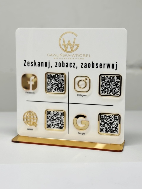 Prezenter / stand / stojak z 3 lub 4 kodami QR - Zamówienie indywidualne