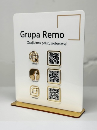 Prezenter / stand / stojak z 3 lub 4 kodami QR - Zamówienie indywidualne - pakiet 2 szt.